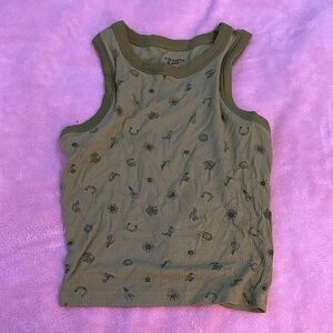 Olive Green Tank Top for Kids by Colorful Planet